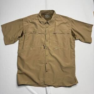 Drake Clothing Company Khaki Brown Button-Up Shirt Hunting Casual Size 2X